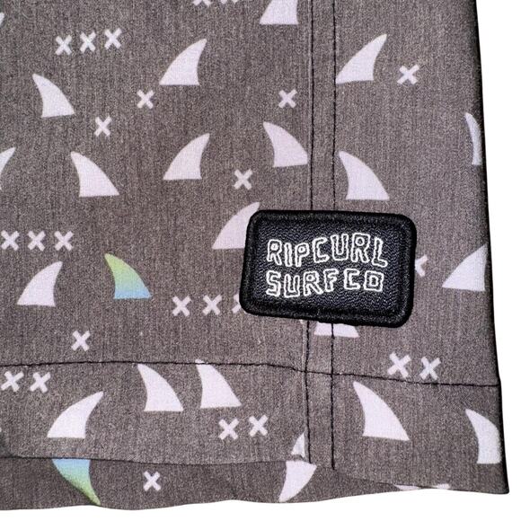 Rip Curl Shorts Mens XL Gray Lay Days Boardshorts Side Pocket Shark Fin Trunks - Picture 1 of 13